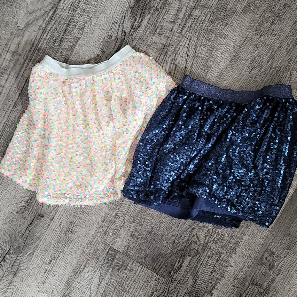 Cat & Jack Sequin Tutu Skirts Neon and Navy